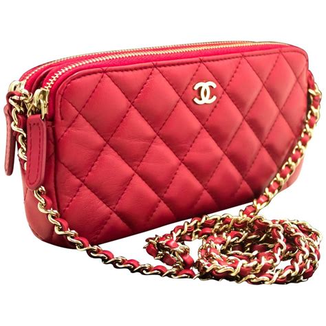 red chanel wallet on chain|chanel zipped wallet.